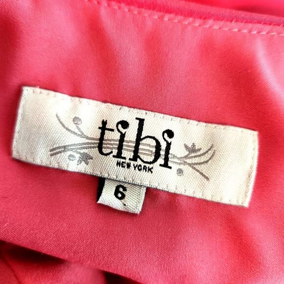 Tibi Silk Drape Front Backless Mini Dress Pink - Picture 3 of 7